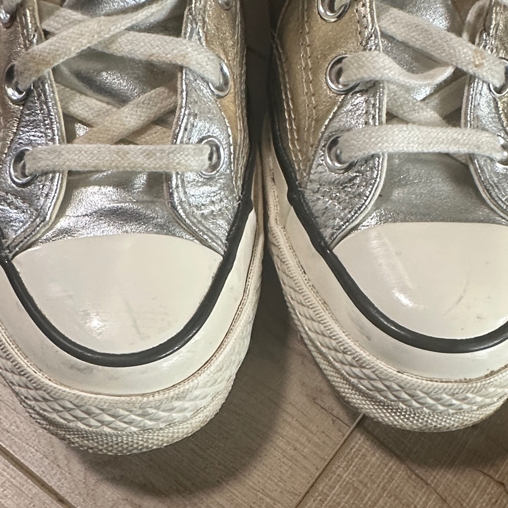 Converse High Top Sneakers in Metallic Gold and Copper-Tone - Picture 12 of 16